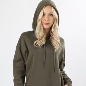 Zenana oversized  sweatshirt hoodie olive green